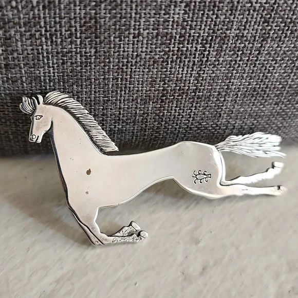 Amazing Vintage Native American Navajo Running Pony Pin by Frank Salcido 🐎♥️ - Picture 10 of 11
